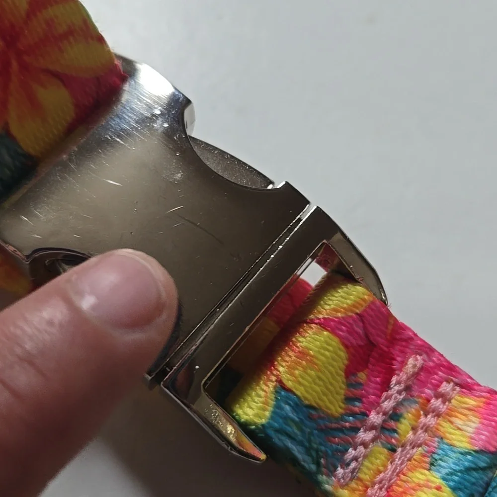 SeaFlower Co Rugged Hawaiian Floral Dog Martingale Collar-Size L | 1.5